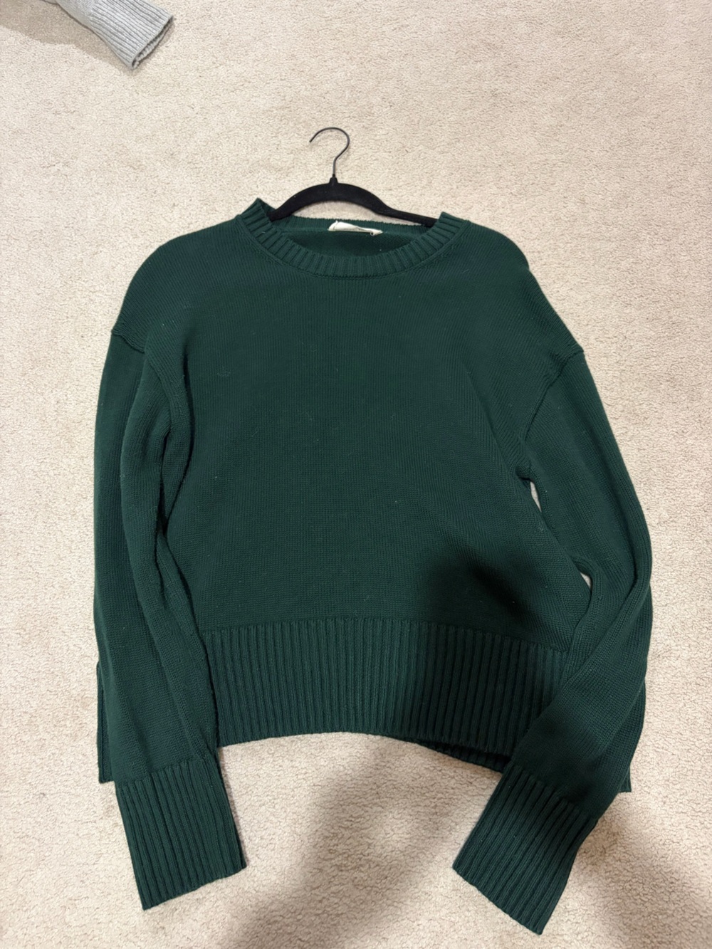 Everlane Forest Green Knit Crew Sweater